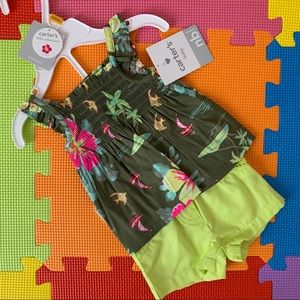 Carters baby girl shorts and tank set